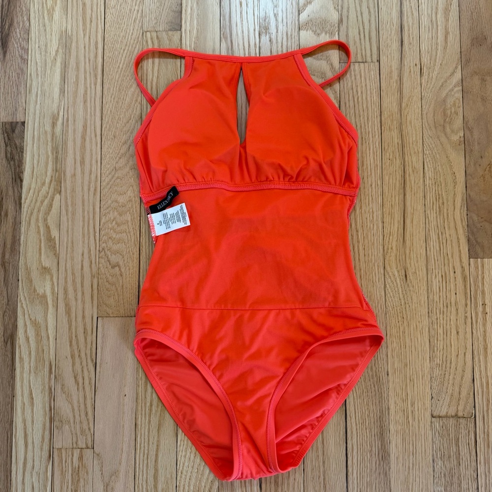 Ellen Tracy  Orange Flattering One-Piece Swimsuit - Picture 9 of 11